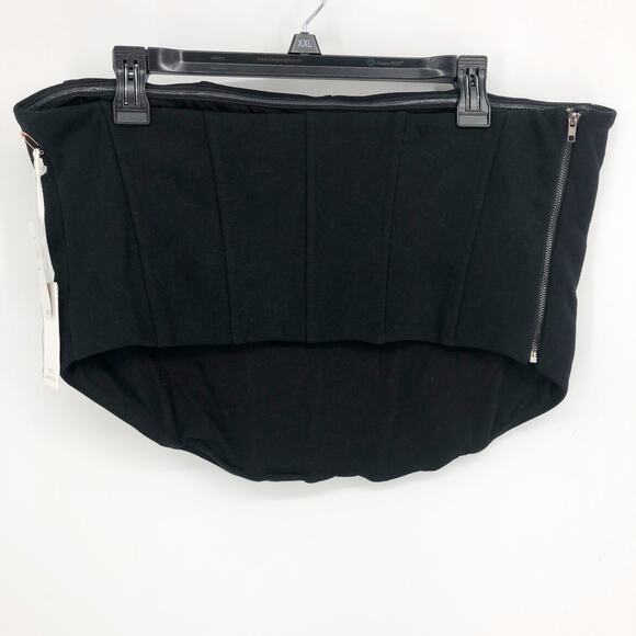 GOOD AMERICAN Sueded Fleece Corset Top 5-XXL Black Side Zipper 100% Cotton NWT - Picture 6 of 12